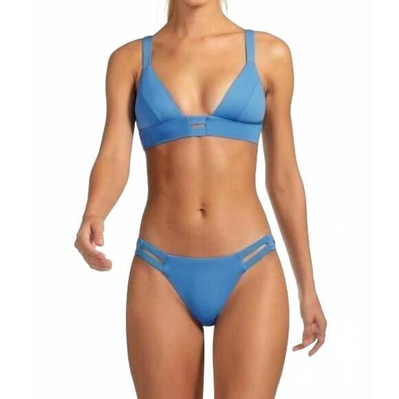 NEW VITAMIN A neutra hipster bikini bottom in mediterranean blue ecolux